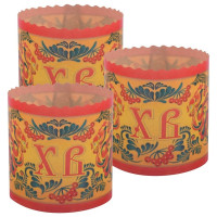 Форма для выпечки кулича МУЛЬТИДОМ Орнамент бумажная, набор 3 шт, диаметр 9 см, высота 9 см МТ8-112