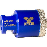 Коронка алмазная по керамограниту PRO 40 мм, M14 KEOS DC40M14