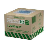 Терморегулятор для теплого пола IQWATT CLIMATIQ ST с ЖК-дисплеем, сенсорными кнопками и функциями программирования, слоновая кость 20668
