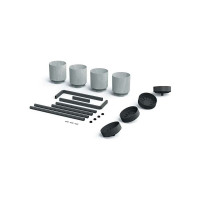 Металлическая подставка с 4-мя кашпо Prosperplast IKD4L422U BLOOMIE STAND высота 81.5 см, 125х55 см, 4 л, бетон/черная 067764