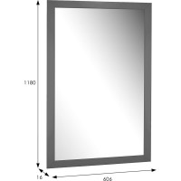 Настенное зеркало Мебелик BeautyStyle 11 серый графит, 118х60.6 см 7828