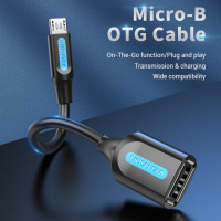 Адаптер переходник VENTION OTG USB 2.0 AF/micro B 5pin - 0.15м CCUBB