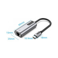 Сетевой адаптер VENTION USB-C M/ Gigabit Ethernet RJ45 F CFNHB