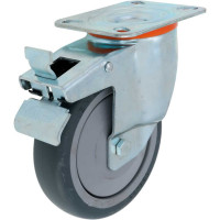 Колесо с поворотной платформой и тормозом EMES EM01MBT125X32F