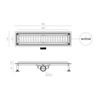 Душевой трап CTESI WAY SQUARE 80 см. BK4024150