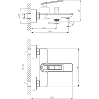 Смеситель для ванны MIXLINE 30k ML28-01 550768