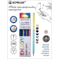 Набор чернографитных карандашей ACMELIAE Week HB 7 шт. 43998
