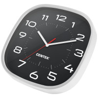 Настенные часы Centek черный диаметр 30 см, шаговый ход, кварцевый механизм CT-7106 Black