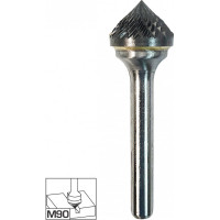 Бор-фреза твердосплавная №590 форма K, 90 град., двойная заточка, 12х6х57 мм, хв-к 6 мм, пластиковый бокс Профоснастка 861161206570