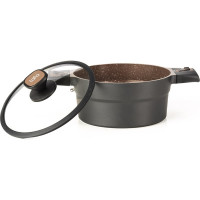 Кастрюля Lara MONACO CHOCO 24x11.5 см, 4.5 л литой алюминий, съёмные ручки, индукционное дно LR02-301 CHOCO