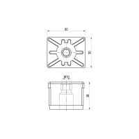 Заглушка EMES 30х50 мм с резьбой M10 для профильной трубы PRD305010