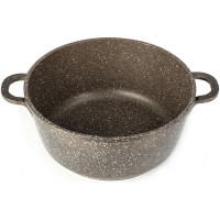 Кастрюля Lara Rio CHOCO 26x11.5 см, 5.0 л, мрамор, капсулированное индукционное дно, крышка LR02-205 CHOCO