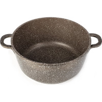 Кастрюля Lara Rio CHOCO 22x10 см, 3.1 л, мрамор, капсулированное индукционное дно, крышка LR02-203 CHOCO