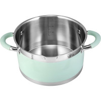 Кастрюля Lara MINT нержавеющая сталь 22x12 см, 4.4 л, носик, индукционное дно, крышка с бортом LR02-543