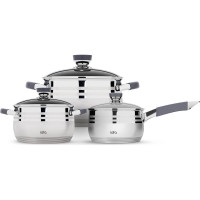 Набор посуды Lara MERCURY 6 предметов, кастрюли 2.9 л + 4.9 л + сотейник 2.1 л - LR03-47 LR02-122