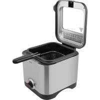 Фритюрница Centek 900 Вт, объём 1,5 л, чаша - антипригарная, стальной корпус, окно CT-1430