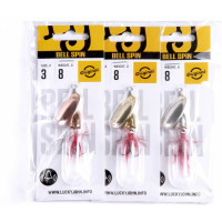 Вращающаяся блесна Lucky John BELL SPIN 03 08.5г, C/G/S, 3шт LJBS03-002SET