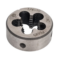 Дюймовая плашка TLX 3/4"-10 UNC 60гр Р6АМ5 10 ниток/дюйм, dнар.45мм 70583