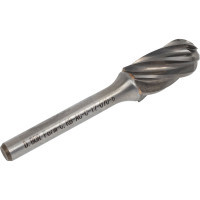 Бор-фреза форма С цилиндр со сферическим концом, ALU, 12х25х70 мм, хв-к 6 мм D.BOR D-RB-AC-C-12-070-6