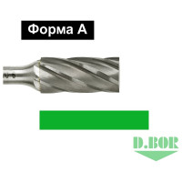 Бор-фреза форма А цилиндр с гладким торцом, ALU, 10х20х65 мм, хв-к 6 мм D.BOR D-RB-AC-A-10-065-6