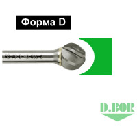 Бор-фреза форма D сфера, ALU, 12х11х56 мм, хв-к 6 мм D.BOR D-RB-AC-D-12-056-6