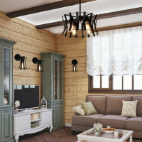 Потолочный светильник ЭЛЕТЕХ Викинг 141 черн.муар НПБ 01-4x60-128 Е27 ИМ 1005405098