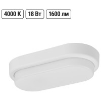 Светильник в ванную настенный светодиодный LED ДПП 3801 18Вт 4000К IP65 белый овал 196х97х57 мм TDM ELECTRIC SQ0366-0168