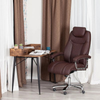 Кресло Tetchair trust (max) 36-36/36-36/6/36-36/06 кожзам, коричневый/коричневый, стеганный/коричневый 19890