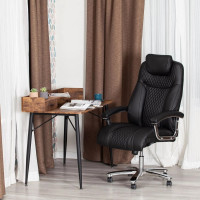 Кресло Tetchair trust (max) 36-6/36-6/36-6/06 кожзам, черный/черный, стеганный/черный 19891