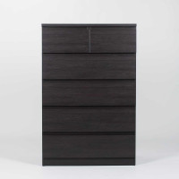 Комод Гуд ЛАКК МАЛЬТА 6 ящиков, 80x48x121 см, черный, дуб венге 2.05.02.100.5