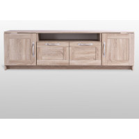 Тумба для ТВ Гуд ЛАКК СИРИУС 2 двери и 2 ящика, 156x41x47 см, бежевая, дуб сонома 2.02.03.330.3