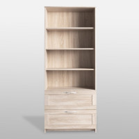 Стеллаж Гуд ЛАКК СИРИУС 2 ящика, 78x34x190 см, бежевый, дуб сонома 2.02.07.110.3