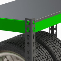 Стеллаж ООО Металекс серия TIRES 2000x1000x600 мм, одна полка SMTI201060