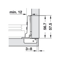 Петля Hafele накладная Duomatic 90/94 градусов, для дверей холодильника 329.36.601