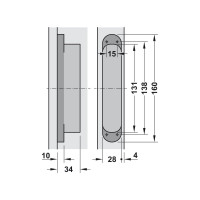 Скрытая петля Hafele Tectus TE 340 3D F1 хром, матовая 924.17.121