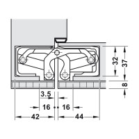 Скрытая петля Hafele Tectus TE 5403D A8, хром, матовая 924.17.323