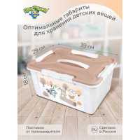 Универсальный ящик с декором Пластишка 390x290x180 мм, 15.3 л, белый 431325116