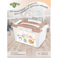 Универсальный ящик с декором Пластишка 290x190x180 мм, 6.65 л, белый 431325016