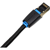 Прямой патч-корд VENTION SFTP cat.8 RJ45 - 0,5м. Черный Тканевая оплетка IKGBD