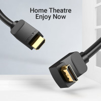 Кабель VENTION HDMI High speed v2.0 with Ethernet 19M/19M угол 270 - 2м AAQBH
