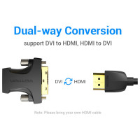 Адаптер-переходник VENTION DVI 24+1 M/ HDMI 19F двунаправленный AILB0