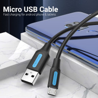 Кабель VENTION USB 2.0 AM/micro B 5pin - 1,5м Черный COLBG