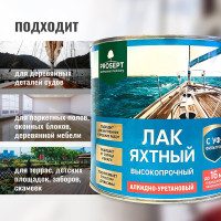 Лак яхтный глянцевый готовый состав PROSEPT 2 л 056-2