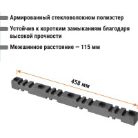 Шинный плоский изолятор TDM ELECTRIC ишп 4п для шин 10 и 10/20 мм, длина 458 мм межшинное расстояние 115 мм SQ0807-0025