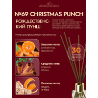 Ароматический диффузор в стеклянном флаконе Aroma republic №69 Christmas punch, 30 мл 93812