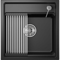 Кухонная мойка GRANULA  из кварца KS-5002, ШВАРЦ