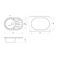 Кухонная мойка GRANULA Standart ST-7601 графит