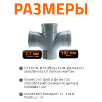 Крестовина Ostendorf HTDAR с плавным радиальным подключением 110/110x87 115930