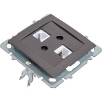 Механизм 2-местной компьютерной розетки Nilson СУ RJ45 САТ6, TOURAN-ALEGRA-THOR антрацит 24160446