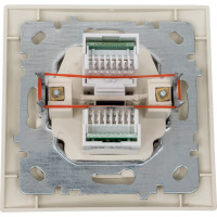 2-местная компьютерная розетка Nilson СУ RJ45 CAT6, TOURAN-ALEGRA-THOR, кремовый 24121046